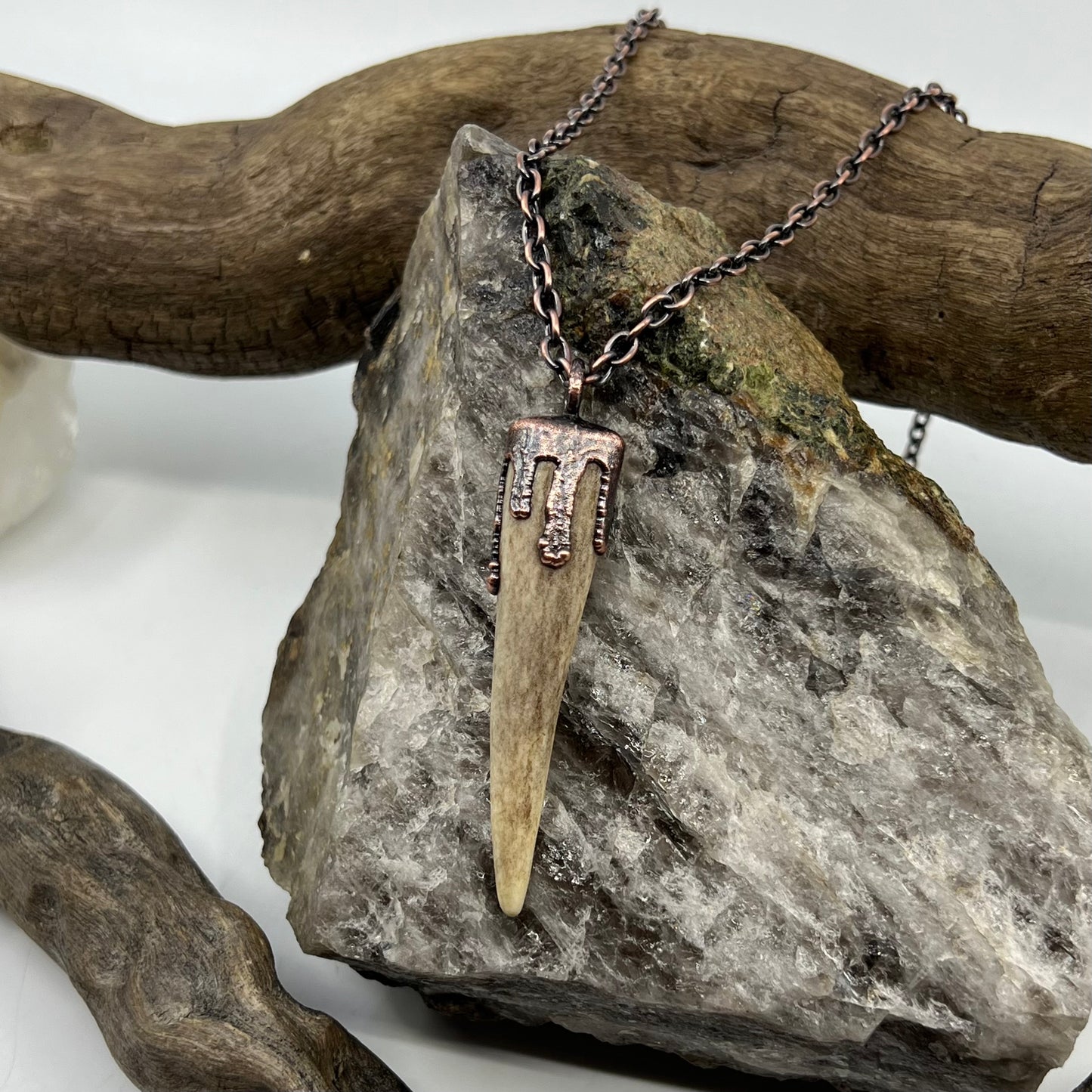 Antler Tip Necklace - Copper Electroformed