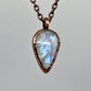 Rainbow Moonstone Necklace - Copper Electroformed