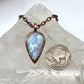 Rainbow Moonstone Necklace - Copper Electroformed