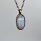 Rainbow Moonstone Necklace - Copper Electroformed