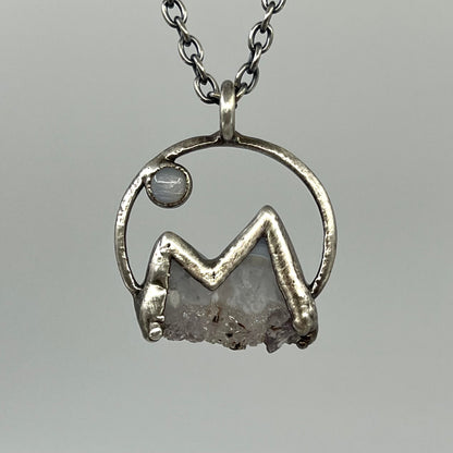 Mountains and the Moon *Silver Edition* Electroformed Necklace