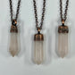 Rose Quartz Point Necklace - Copper Electroformed