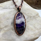 Chevron Amethyst Necklace - Copper Electroformed