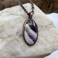 Chevron Amethyst Necklace - Copper Electroformed