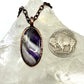 Chevron Amethyst Necklace - Copper Electroformed