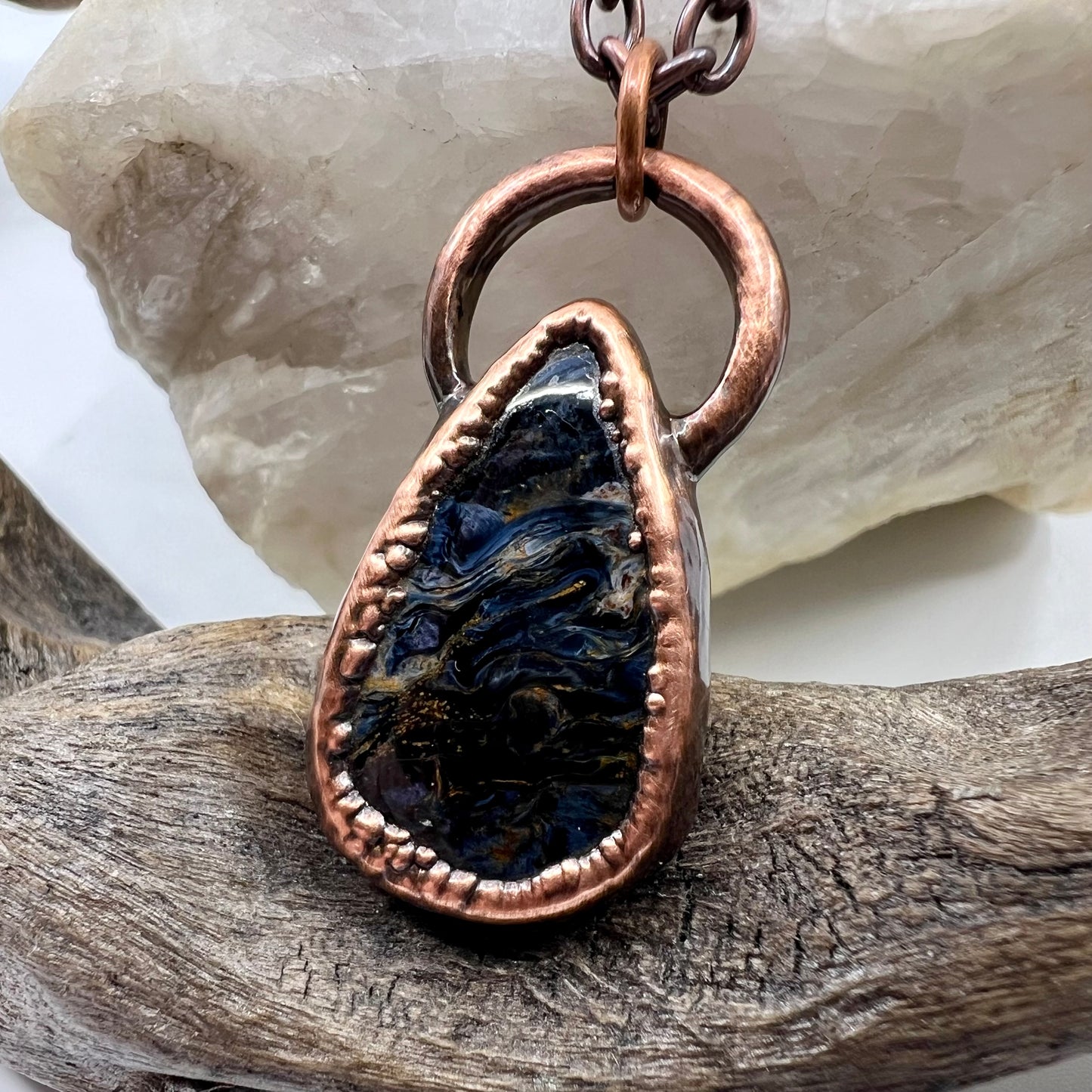 Pietersite Necklace - Copper Electroformed