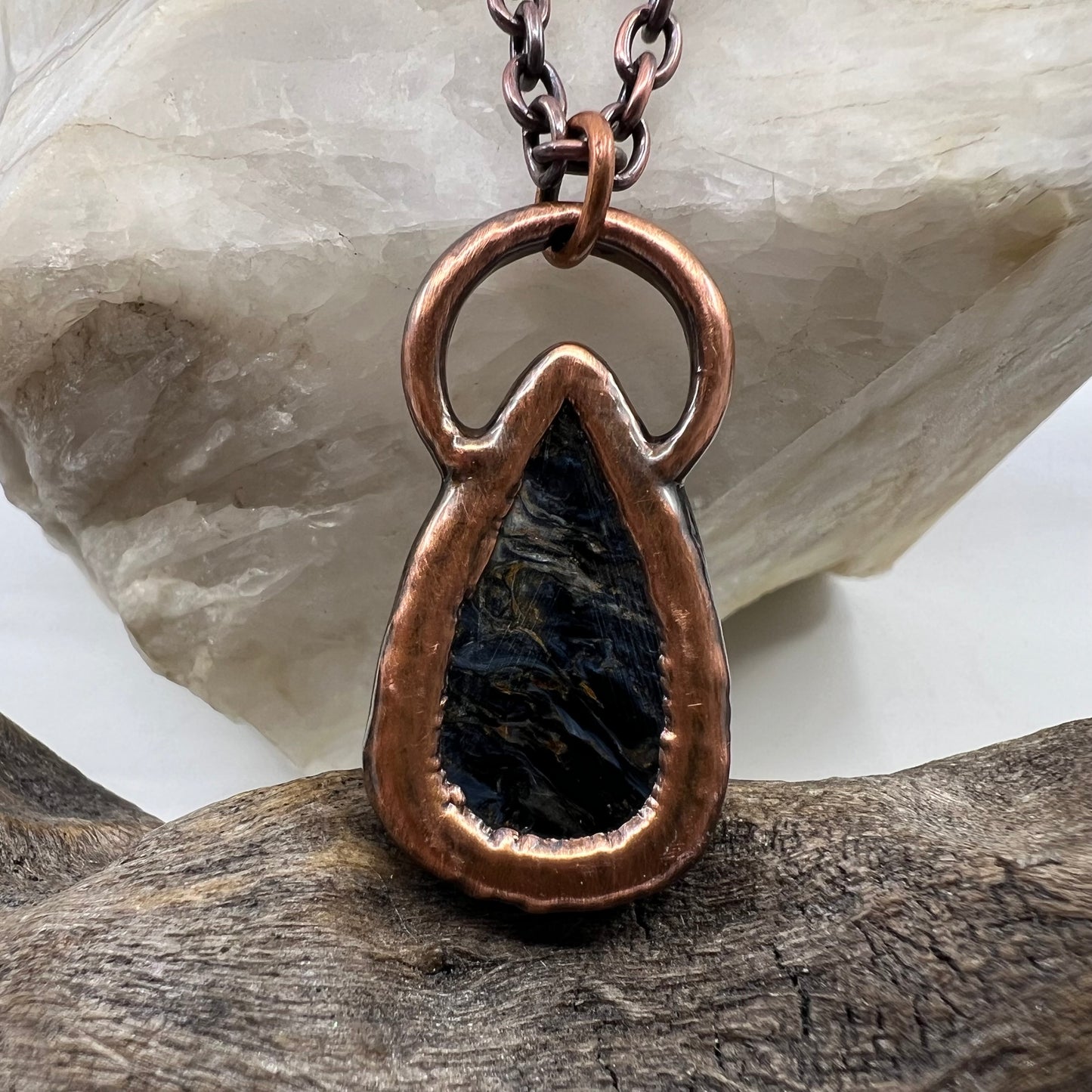 Pietersite Necklace - Copper Electroformed