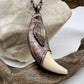 Black Bear Tooth with Banded Agate Accent - Copper Electroformed Necklace