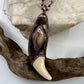 Black Bear Tooth with Banded Agate Accent - Copper Electroformed Necklace