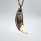 Black Bear Tooth with Banded Agate Accent - Copper Electroformed Necklace