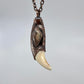 Black Bear Tooth with Banded Agate Accent - Copper Electroformed Necklace