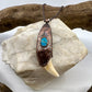 Black Bear Tooth with Turquoise Accent - Copper Electroformed Necklace