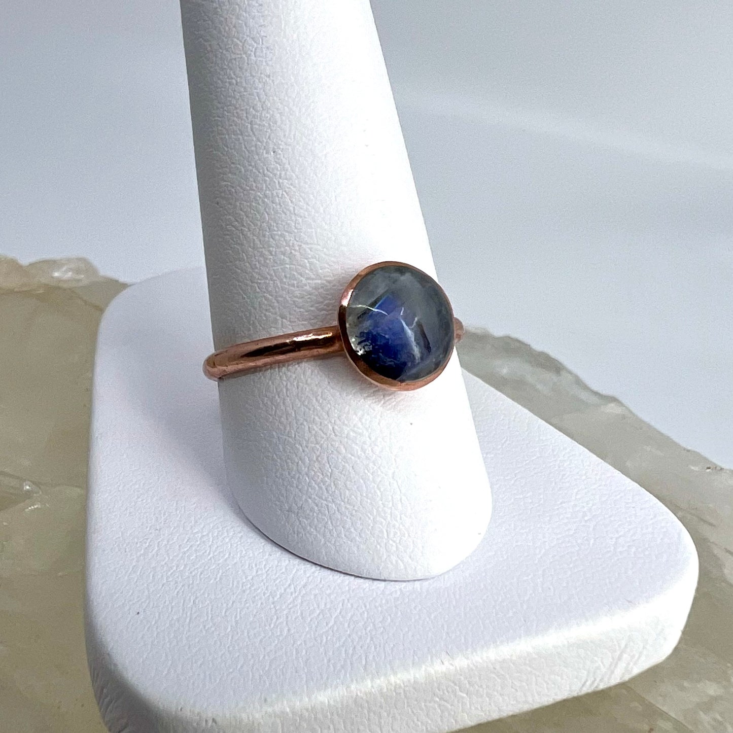 Size 8.25 Moonstone Ring - Copper Electroformed