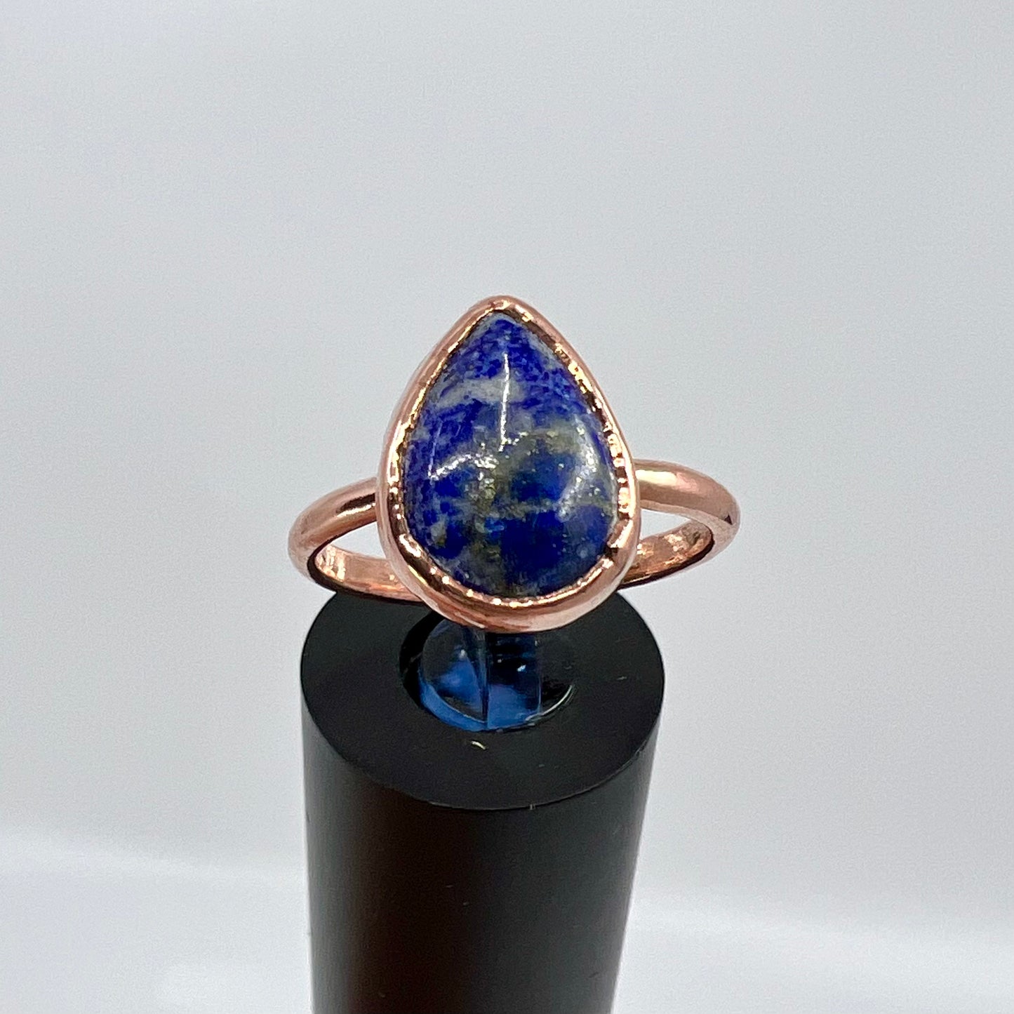 Size 8.75 Lapis Lazuli Ring - Copper Electroformed