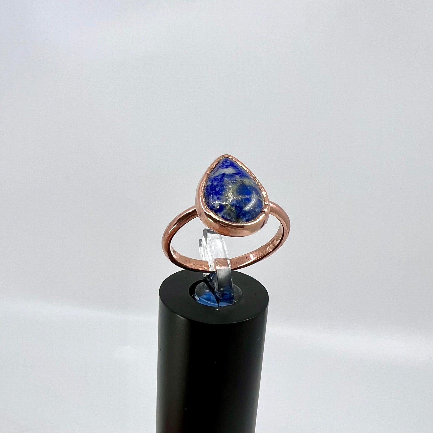 Size 8.75 Lapis Lazuli Ring - Copper Electroformed