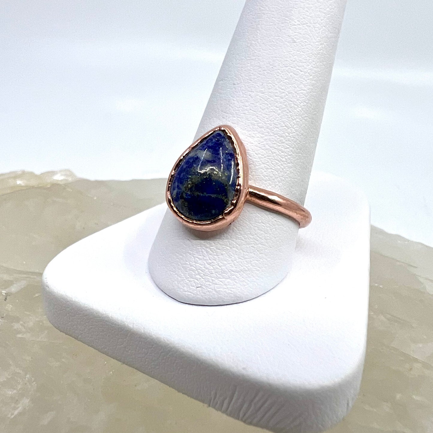 Size 8.75 Lapis Lazuli Ring - Copper Electroformed