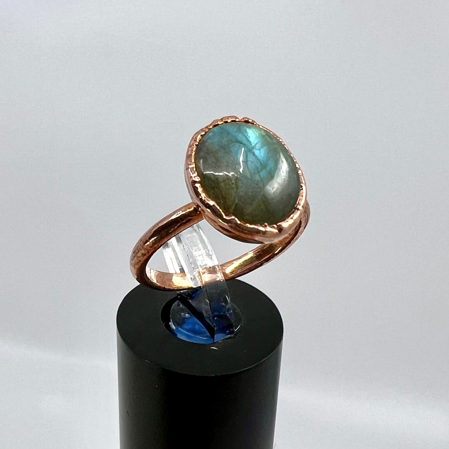 Size 7 Labradorite Ring - Copper Electroformed