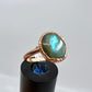 Size 7 Labradorite Ring - Copper Electroformed