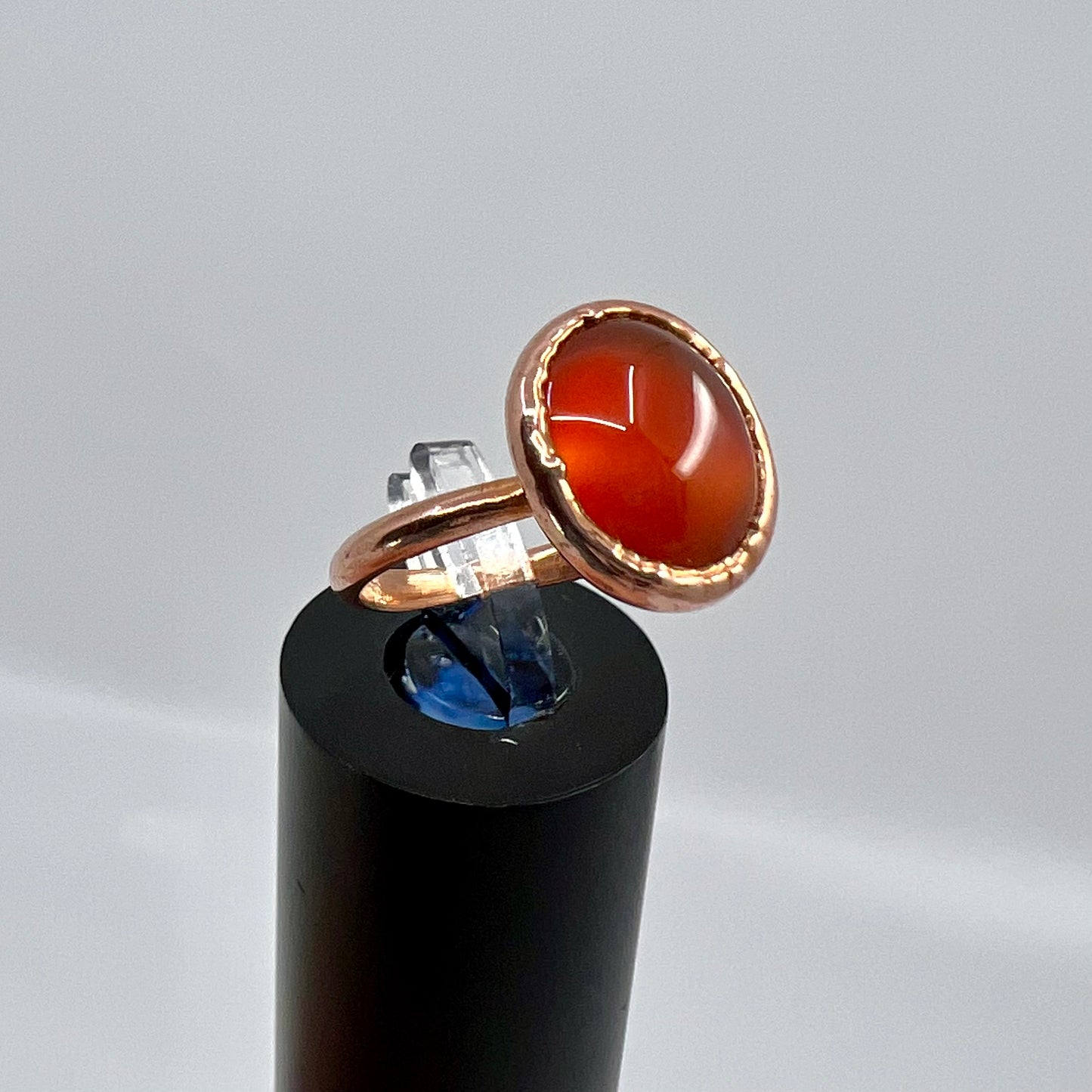 Size 7 Carnelian Ring - Copper Electroformed