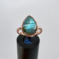 Size 7.25 Labradorite Ring - Copper Electroformed