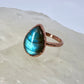 Size 7.25 Labradorite Ring - Copper Electroformed