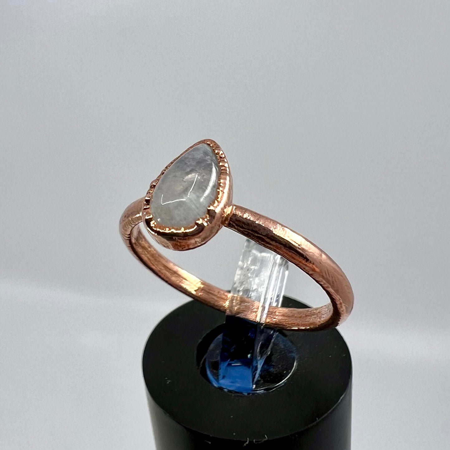 Size 7.25 Moonstone Ring - Copper Electroformed