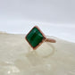 Size 7.5 Malachite Ring - Copper Electroformed