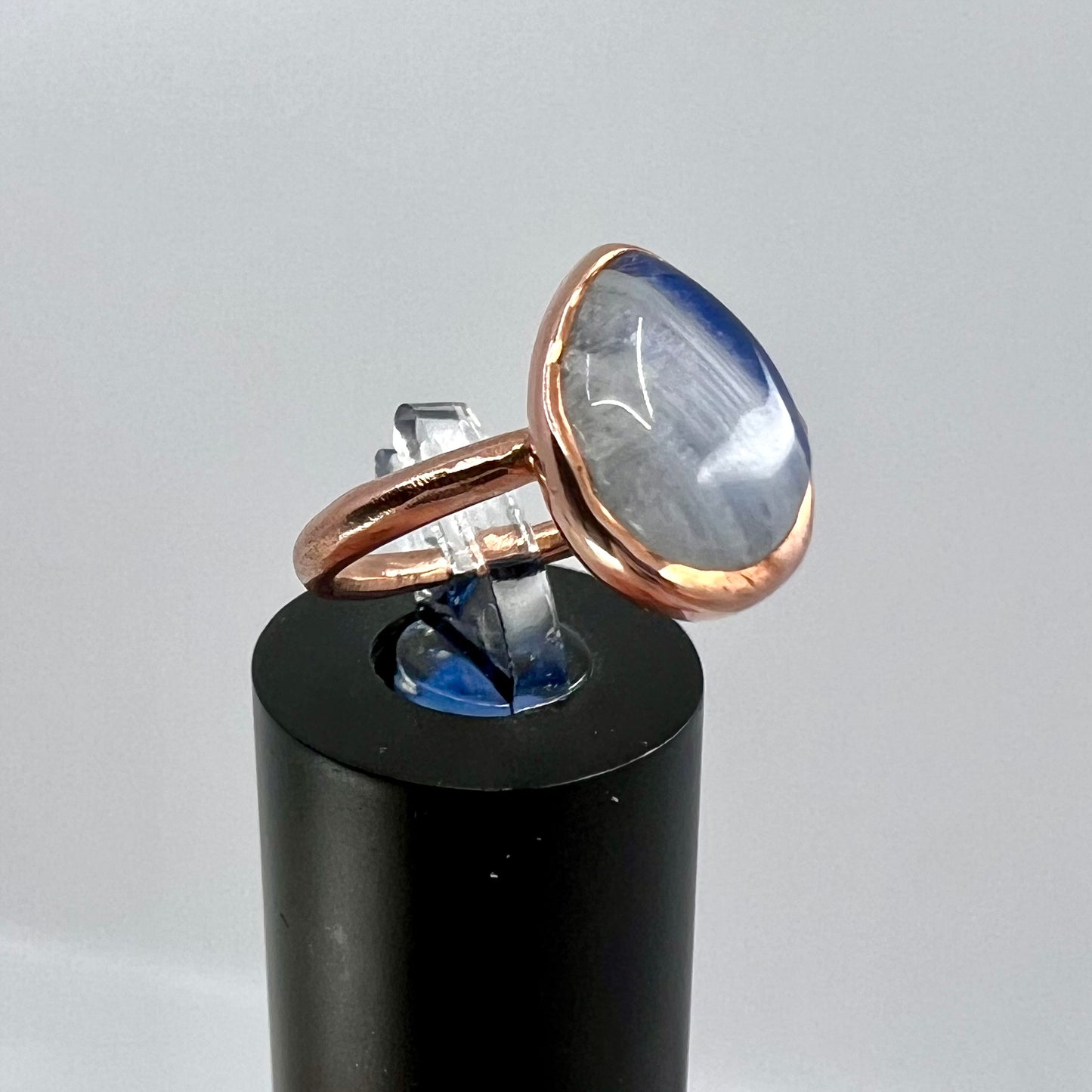 Size 7.5 Moonstone Ring - Copper Electroformed