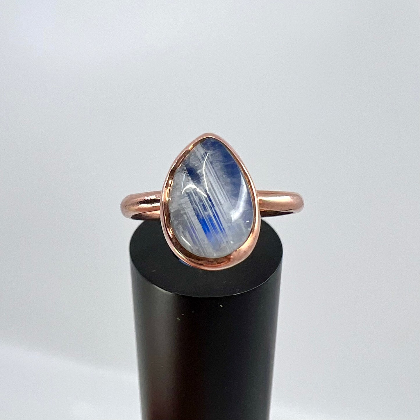 Size 7.5 Moonstone Ring - Copper Electroformed