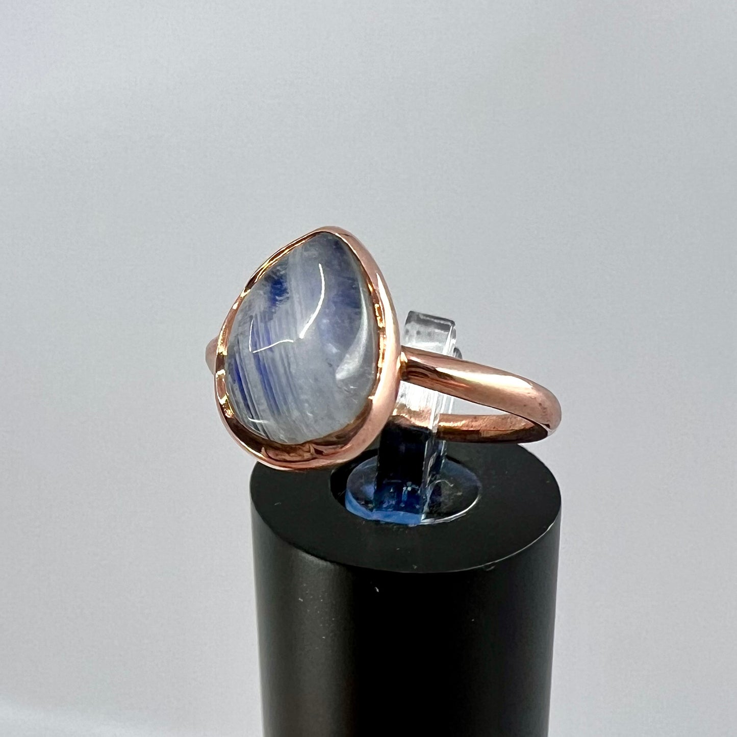 Size 7.5 Moonstone Ring - Copper Electroformed