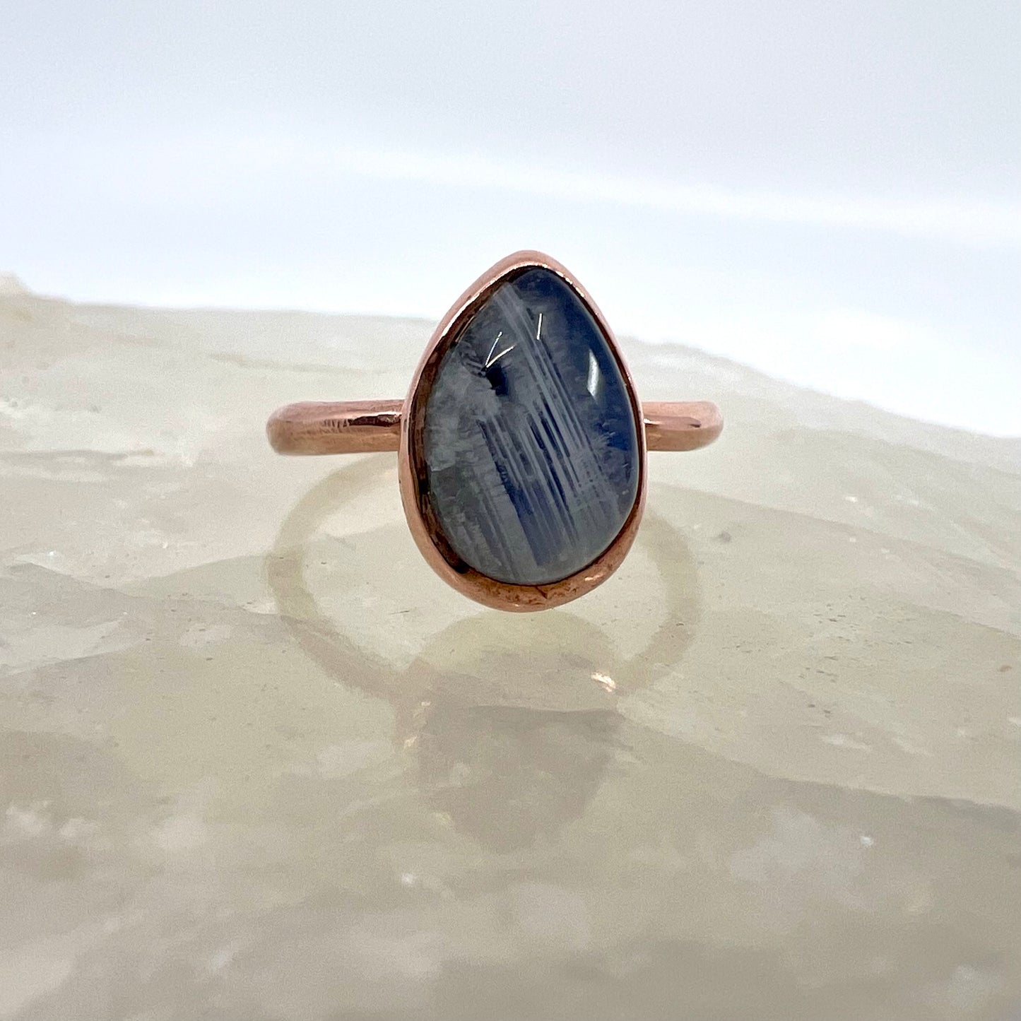 Size 7.5 Moonstone Ring - Copper Electroformed