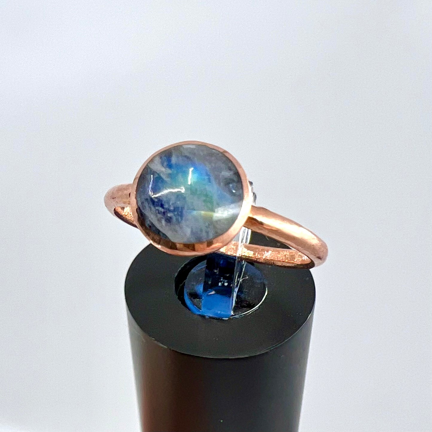 Size 7.75 Moonstone Ring - Copper Electroformed