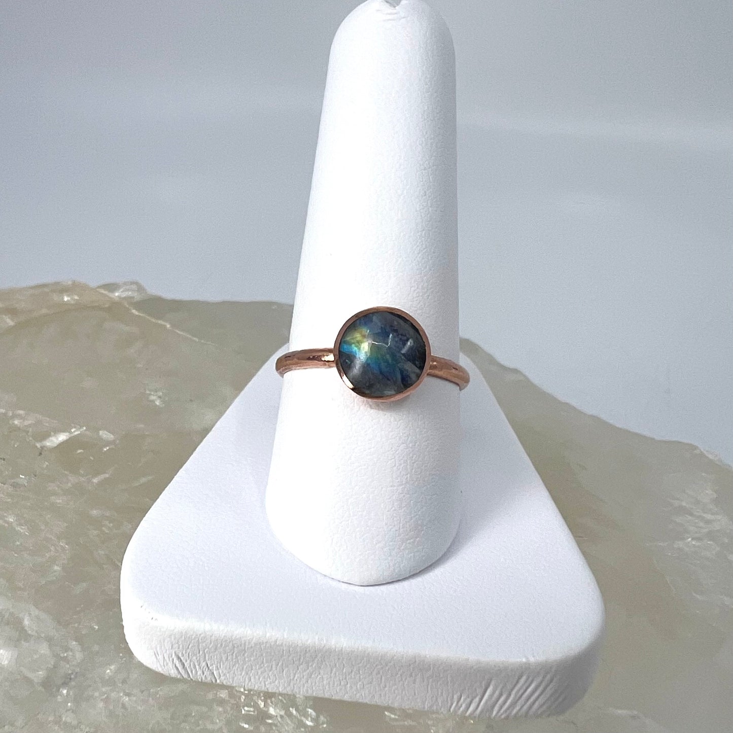 Size 7.75 Moonstone Ring - Copper Electroformed