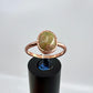 Size 9 Unakite Jasper Ring - Copper Electroformed