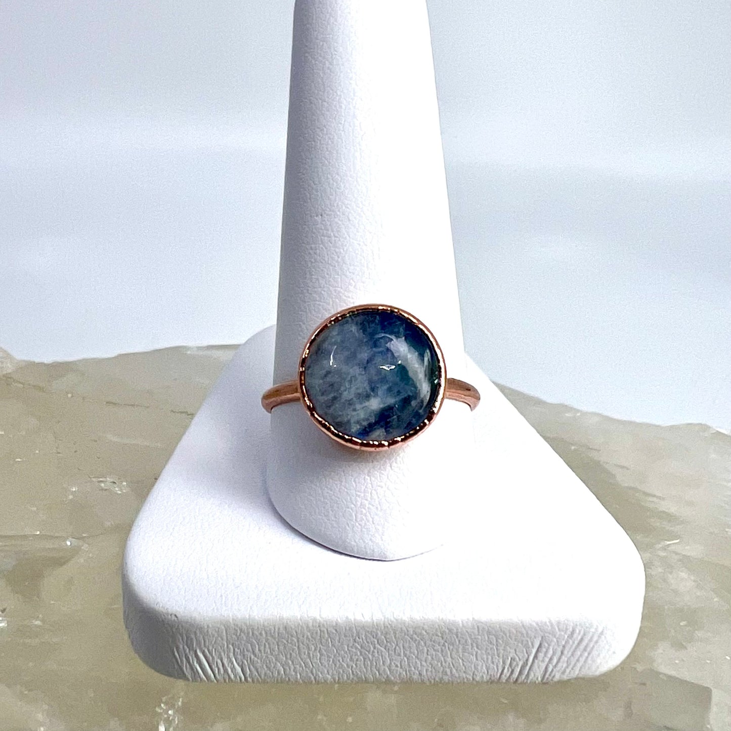 Size 9 Moonstone Ring - Copper Electroformed