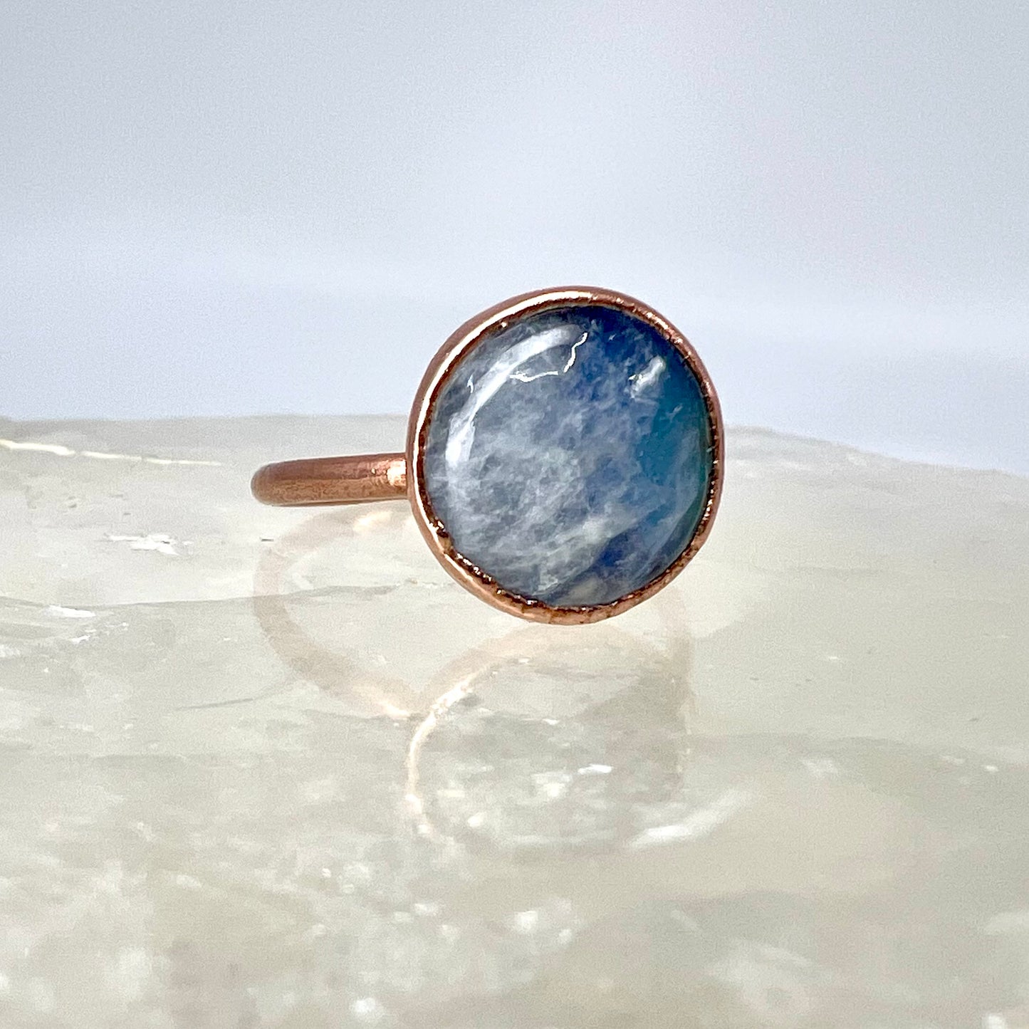 Size 9 Moonstone Ring - Copper Electroformed