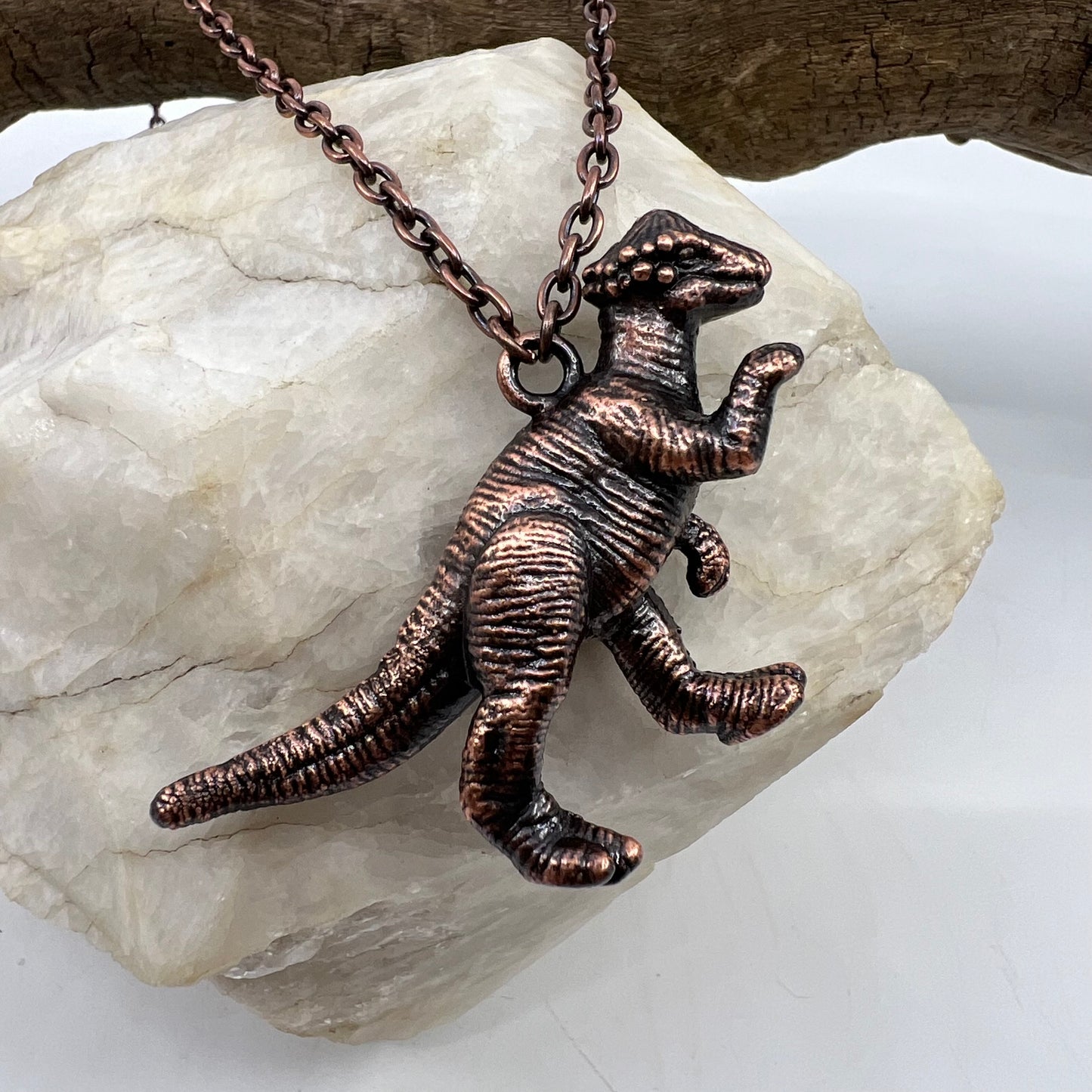 Dinosaur Necklace -- Copper Electroformed