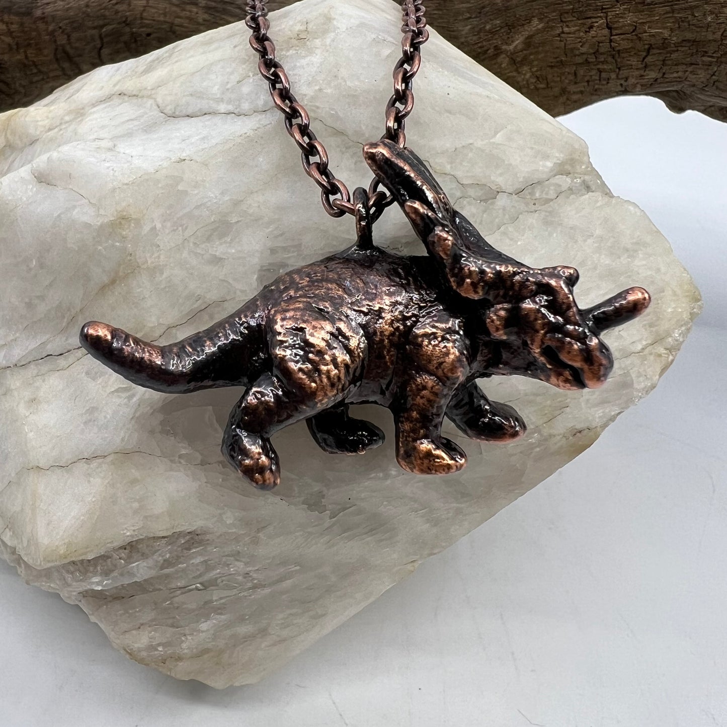 Dinosaur Necklace -- Copper Electroformed