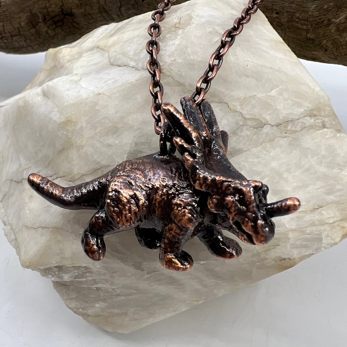 Dinosaur Necklace -- Copper Electroformed