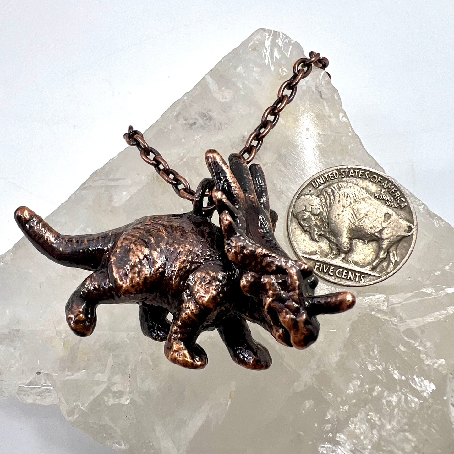 Dinosaur Necklace -- Copper Electroformed