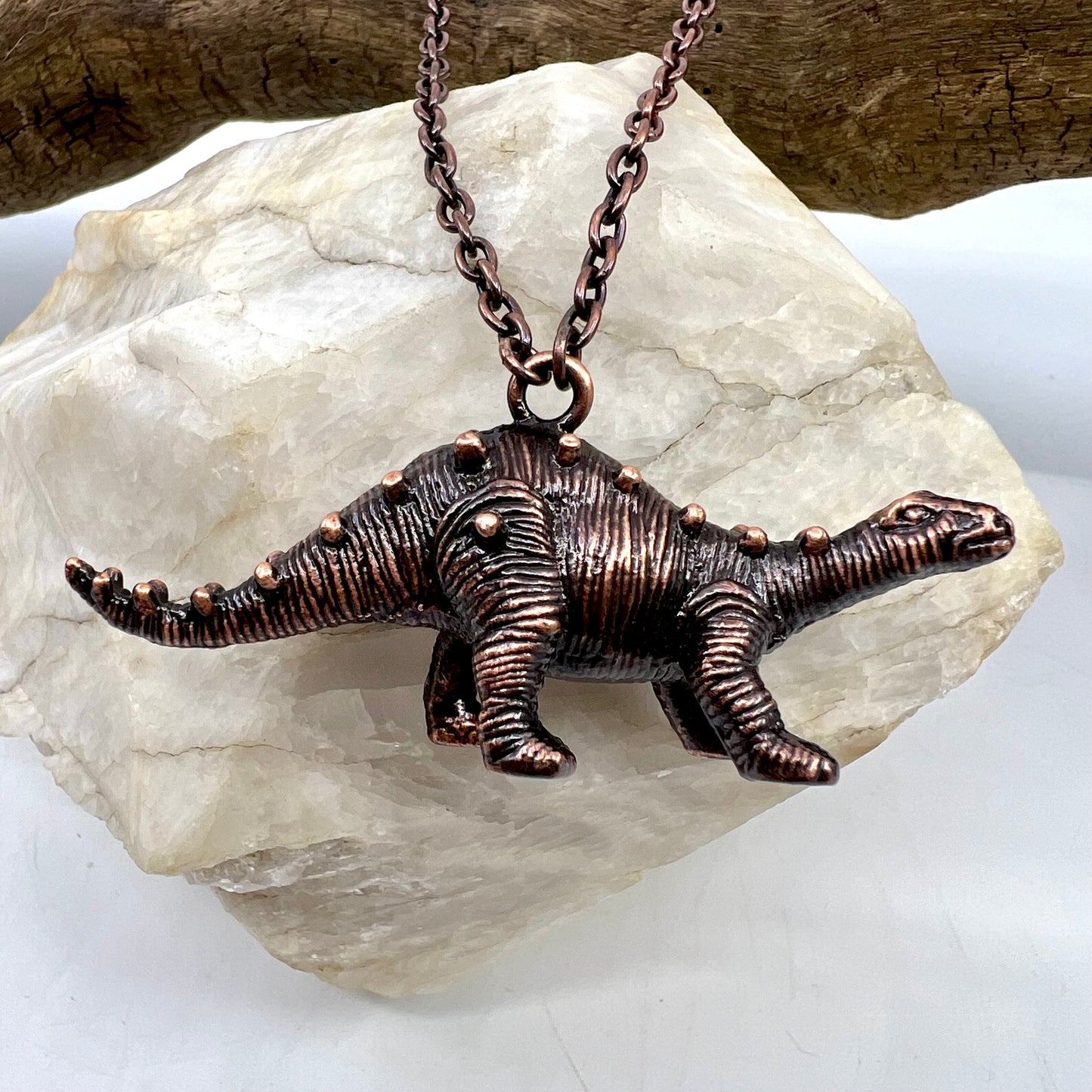 Dinosaur Necklace -- Copper Electroformed