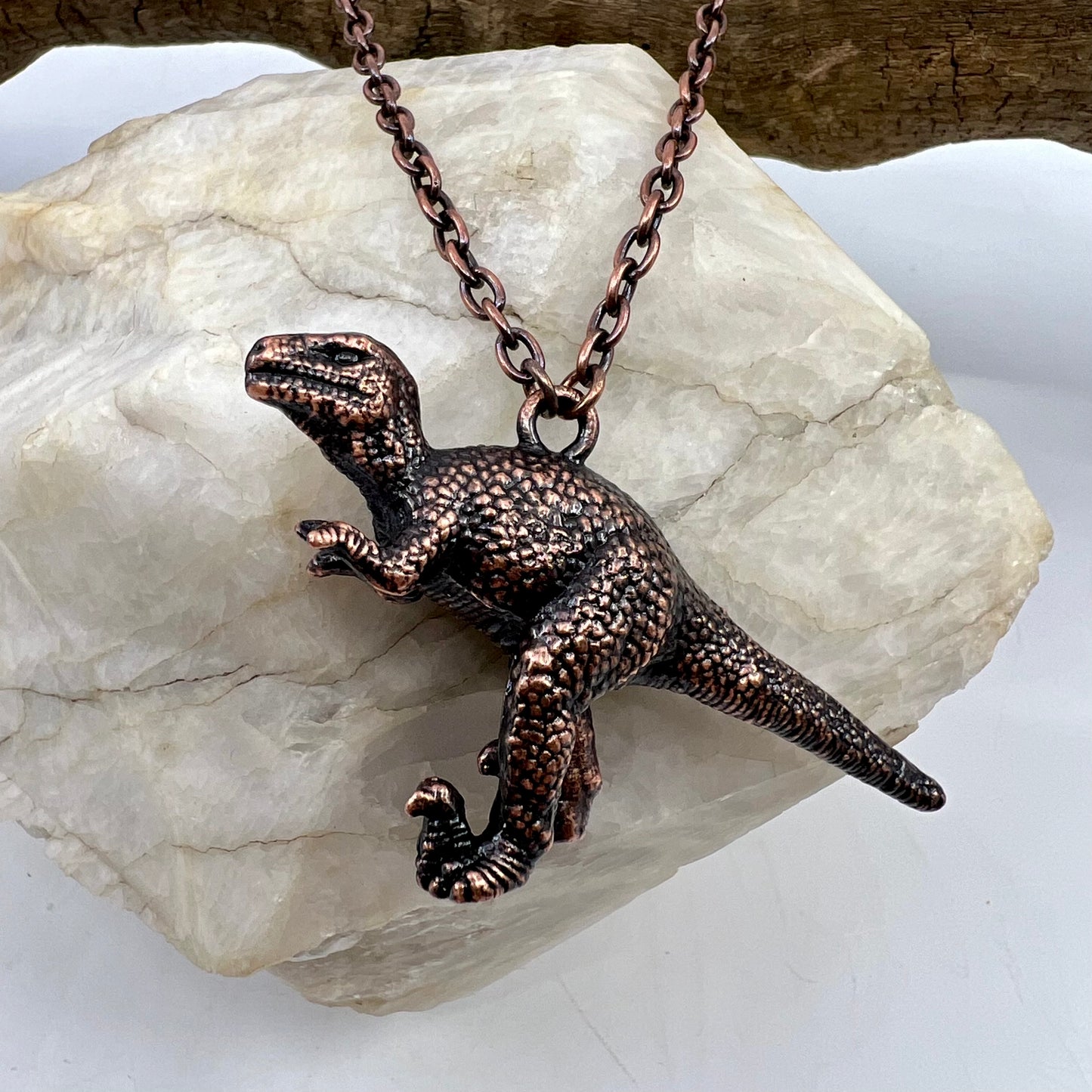 Dinosaur Necklace -- Copper Electroformed