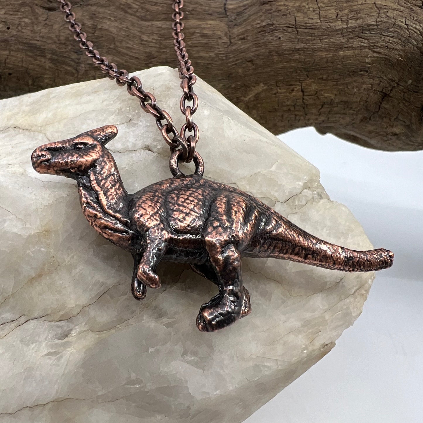 Dinosaur Necklace -- Copper Electroformed