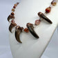 5 Bear Claw Beaded Necklace - Copper Electroformed