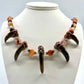 5 Bear Claw Beaded Necklace - Copper Electroformed