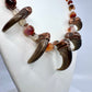 5 Bear Claw Beaded Necklace - Copper Electroformed