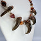 5 Bear Claw Beaded Necklace - Copper Electroformed