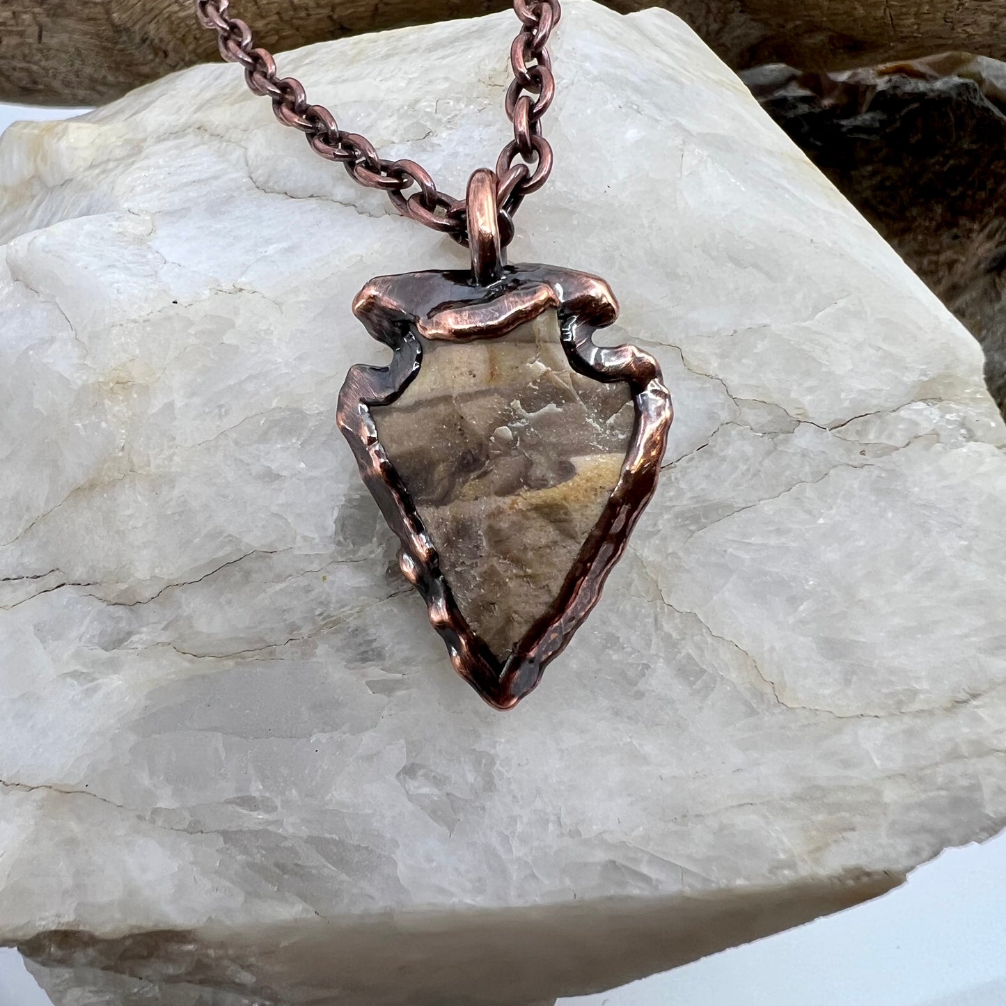 Arrowhead Necklace - Copper Electroformed