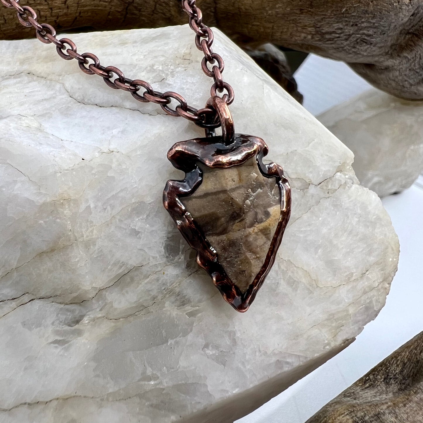 Arrowhead Necklace - Copper Electroformed