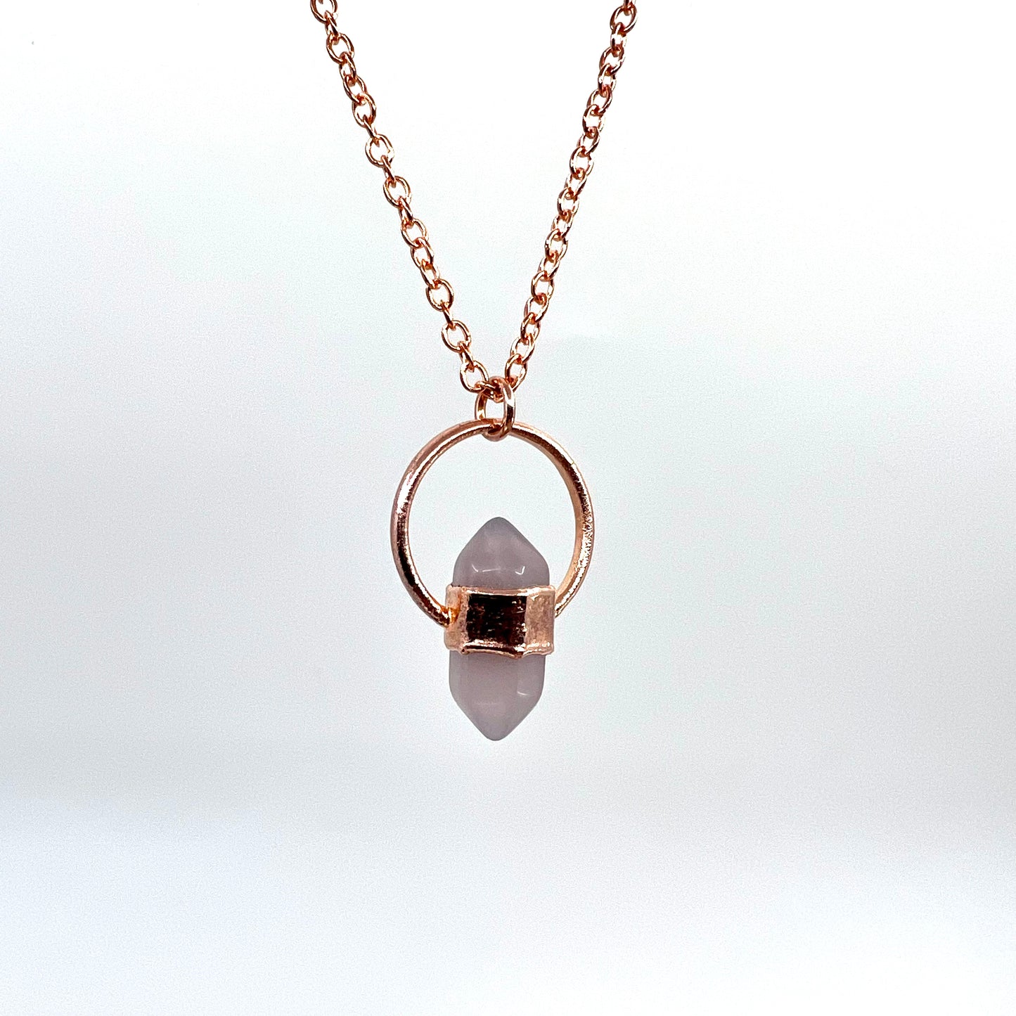 Mini Double Terminated Fluorite Necklace - Copper Electroformed